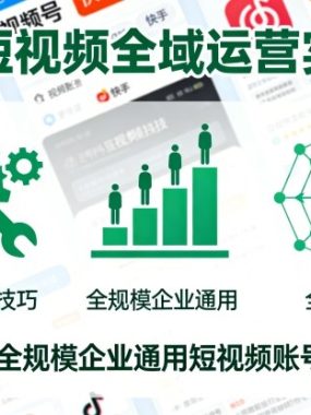 企业短视频全域运营实战课，快速掌握全规模企业通用短视频账号搭建技巧