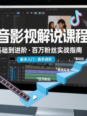 抖音百万粉丝影视解说课程，基础到进阶课，适合新手和进阶学习