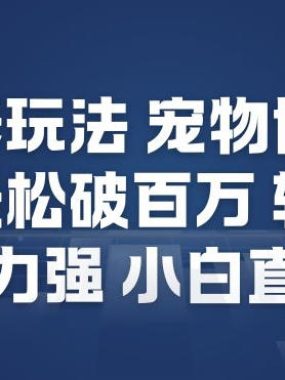 视频号邪修玩法宠物博客短视频，播放量轻松破百万，转化率高，变现能力强，小白直接上手