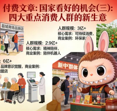 付费文章：国家看好的机会(三)：四大重点消 费人群的新生意