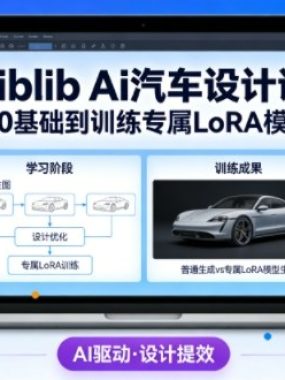 Liblib Ai汽车设计课，从0基础文生图，到教你训练专属设计和风格LoRA模型