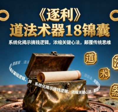 《逐利》道法术器18锦囊，系统化揭示搞钱逻辑，浓缩关键心法，颠覆传统思维（更新）
