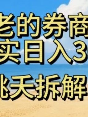 虚拟电商——券商，踏踏实实日入3-5张，我愿称之为强大，小白可入