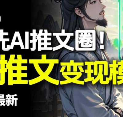 最新AI动态电影漫画小说推文，全流程实操教学，小白也能月入1W+