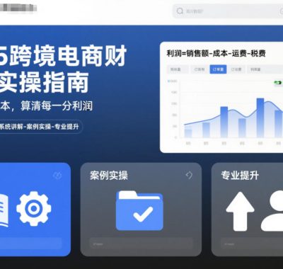 2025跨境电商财务实操指南，从后台到账本，算清每一分利润，系统讲解-案例实操-专业提升