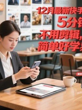 12月最新快手搬运技术，5分钟速学，不用剪辑无脑搬，简单好学易上手