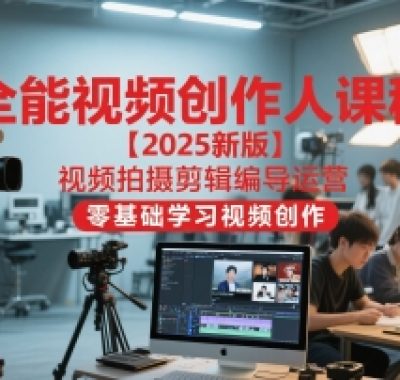 全能视频创作人课程【2025新版】视频拍摄剪辑编导运营，零基础学习视频创作（更新）