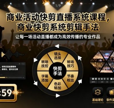 商业活动快剪直播系统课程,商业快剪系统剪辑手法