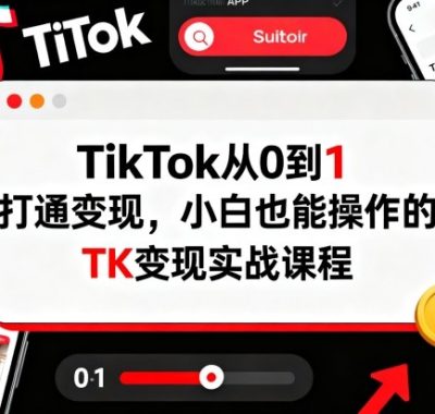 TikTok从0到1打通变现，小白也能操作的TK变现实战课程