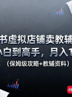 小红书虚拟店铺卖教辅资料，从小白到高手，月入1W+（保姆级攻略+教辅资料）