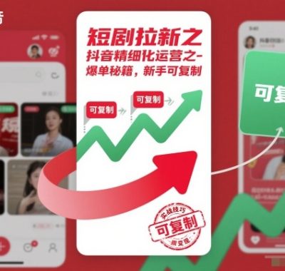 短剧拉新之抖音精细化运营之爆单秘籍，新手可复制