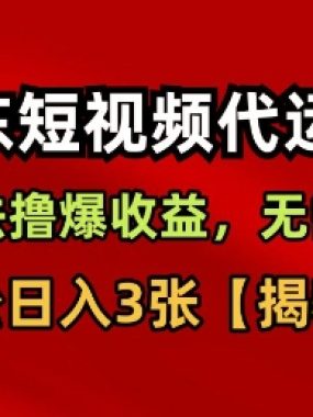 京东短视频带货，新玩法撸爆收益，无需剪辑，无需选品，轻松日入3张【揭秘】