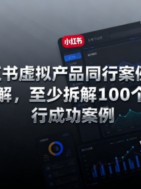 小红书虚拟产品同行案例拆解，至少拆解100个同行成功案例