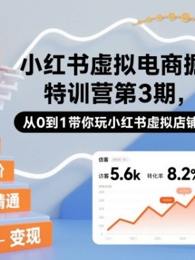 小红书虚拟电商掘金特训营第3期，从0到1带你玩小红书虚拟店铺