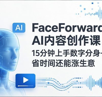 FaceForward AI内容创作课：15分钟上手数字分身+AI视频，省时间还能涨生意