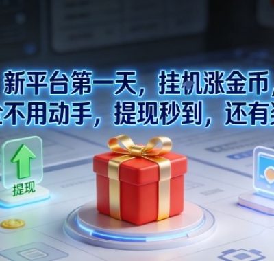 新平台第一天，挂G涨金币，完全不用动手，提现秒到，还有奖励【揭秘】