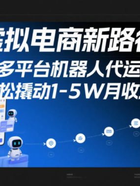 虚拟电商新路径：多多平台机器人代运营，轻松撬动1-5W月收入【揭秘】