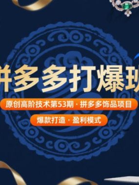 拼多多打爆班原创高阶技术第53期，拼多多饰品项目