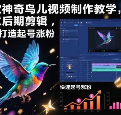 爆款神奇鸟儿视频制作教学，创意后期剪辑，快速打造起号涨粉