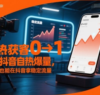 自热获客从0到1之抖音自热爆量，不投流也能在抖音拿稳定流量