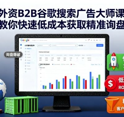 外资B2B谷歌搜索广告大师课,教你快速低成本获取精准询盘