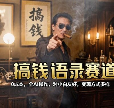搞钱语录赛道，0成本，全AI操作，对小白友好，变现方式多样