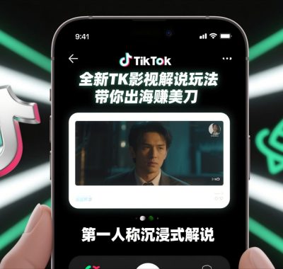 TikTok第一人称影视解说教学，全新TK影视解说玩法，带你出海賺美刀