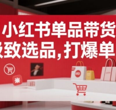 小红书单品带货，极致选品，打爆单品（更新）