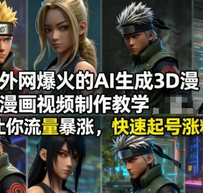 外网爆火的AI生成3D漫画视频制作教学，让你流量暴涨，快速起号涨粉！
