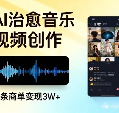 AI做治愈音乐视频，多平台投稿，单条商单变现3W+