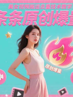 美女视频搬运去重技术教学，条条原创爆量