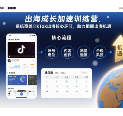 出海成长加速训练营，系统覆盖TikTok出海核心环节，助力把握出海机遇（更新）