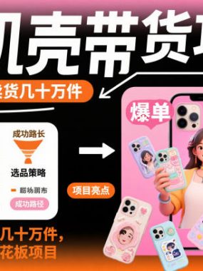 手机壳带货项目，几千粉丝卖货几十万件，短视频低粉卖货的天花板项目