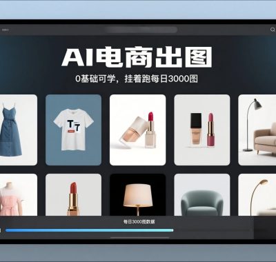 AI电商出图，0基础可学，挂着跑每日3000图