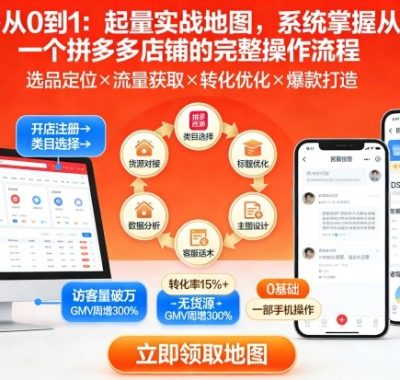 拼多多从0到1：起量实战地图，系统掌握从零启动一个拼多多店铺的完整操作流程