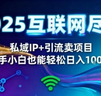 2025网创尽头王炸项目！私域IP+精准引流，新手小白在家躺賺日入1k，零经验也能上手【揭秘】