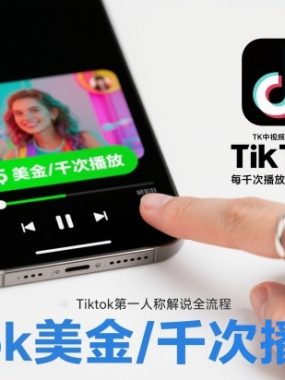 TK中视频计划项目，Tiktok第一人称解说流程，每干次播放奖励4-5美金