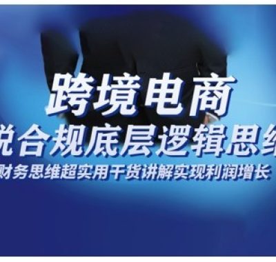 跨境电商财稅合规底层逻辑思维课，财务思维超实用于货讲解实现利润增长