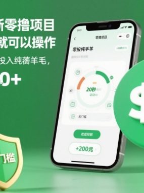 2025最新零撸项目，一部手机就可以操作，20秒一单，零投入纯薅羊毛，无门槛，一天200+【揭秘】