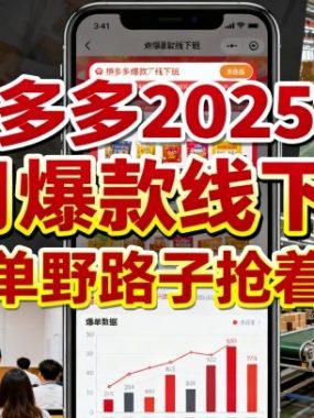 拼多多2025年9月爆款线下班，爆单野路子抢着学