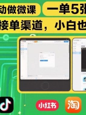 AI全自动做微课，一单5张+，免费给接单渠道，小白也能躺賺