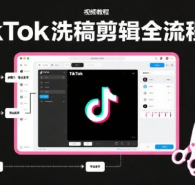 TikTok洗稿剪辑全流程课，PR洗稿剪辑全流程，TK洗稿运营课
