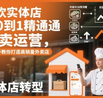 餐饮实体店从0到1精通外卖运营，手把手教你打造高销量外卖店