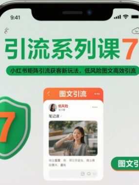 引流系列课7，小红书矩阵引流获客新玩法，低风险图文高效引流