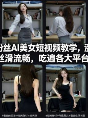 快手40万粉丝博主AI美女短视频教学，涨粉嘎嘎香，动作丝滑流畅，吃遍各大平台流量