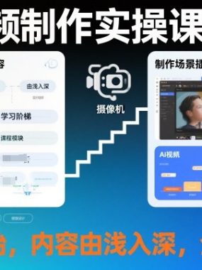 AI视频制作实操课，从零开始，内容由浅入深，全面细致
