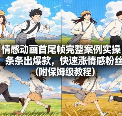 情感动画首尾帧完整案例实操，条条出爆款，快速涨情感粉丝（附保姆级教程）