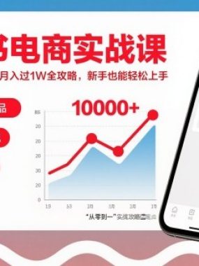 小红书电商实战课，小红书店铺从零到月入过1W全攻略，新手也能轻松上手