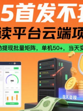 2025首发不套路！阅读平台云端项目，自动提现批量矩阵，单机50+，当天变现【揭秘】