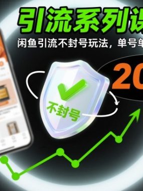引流系列课10:闲鱼引流不封号玩法,单号单日曝光20w+